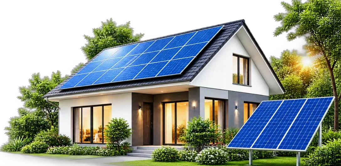 Rooftop solar on a house